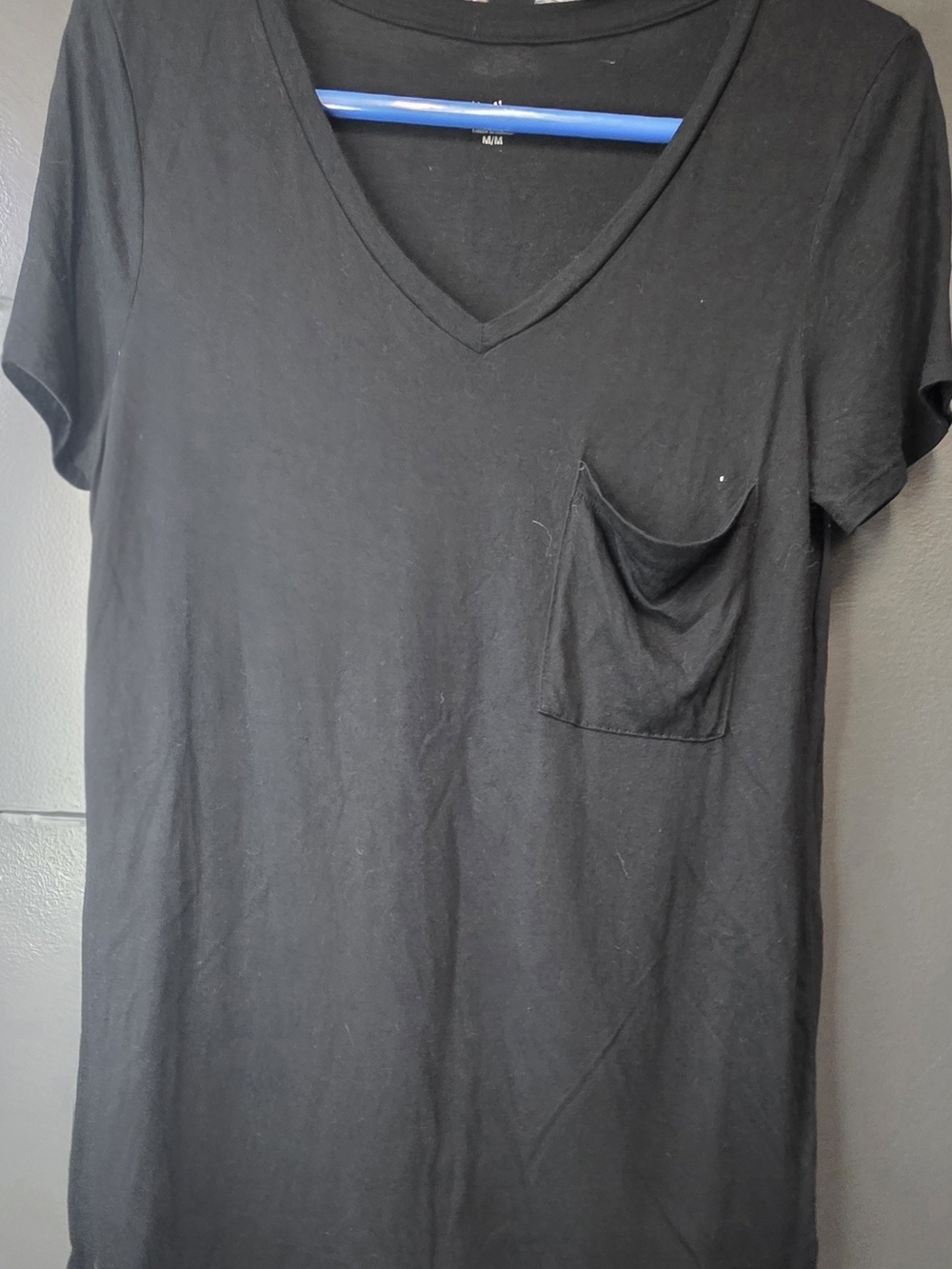 Massimo Black V-Neck Short Sleeve Pocket Tee